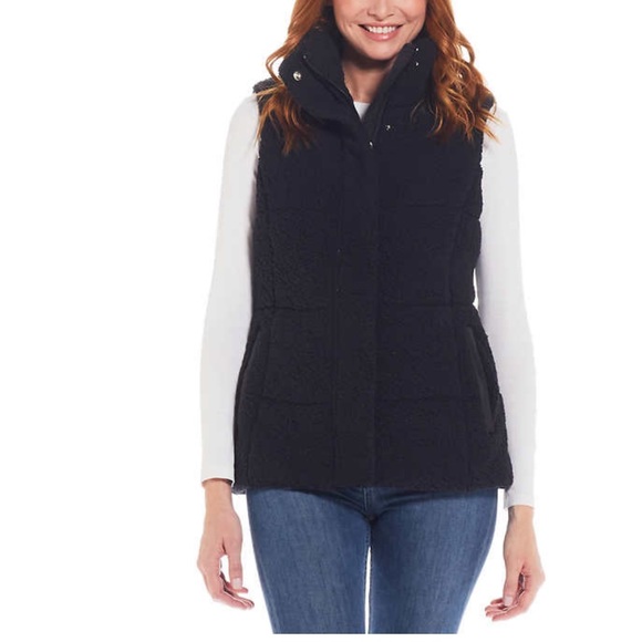 Weatherproof Women's Sherpa Fleece Vest black size S NWT - Picture 1 of 4